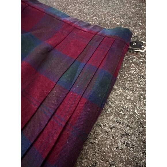 Tartan Scottish Vintage plaid 100% wool skirt Rap  kilt  size Small Long - Picture 9 of 10